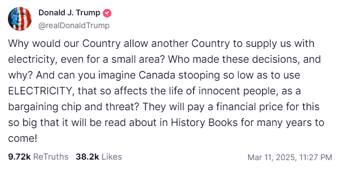 皇冠球网app
_特朗普:谁允许加拿大给我们供电的皇冠球网app
?网友:是你自己