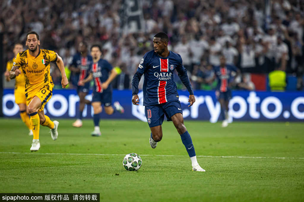 皇冠信用网如何申请_欧冠-杜埃两射一传登贝莱助攻双响 巴黎5-0国米首夺冠