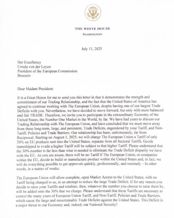 皇冠代理怎么拿_冯德莱恩回应特朗普加征30%关税：必要时将对等反制